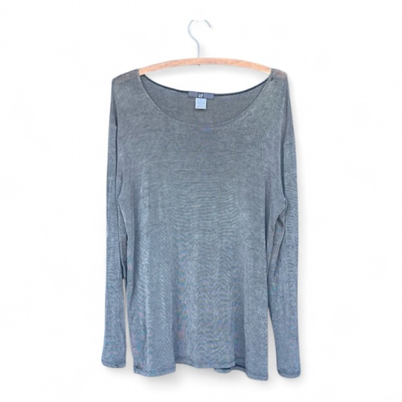 Gap Black and White ribbed lightweight flowy Long Sleeve Women's Top - Picture 1 of 5